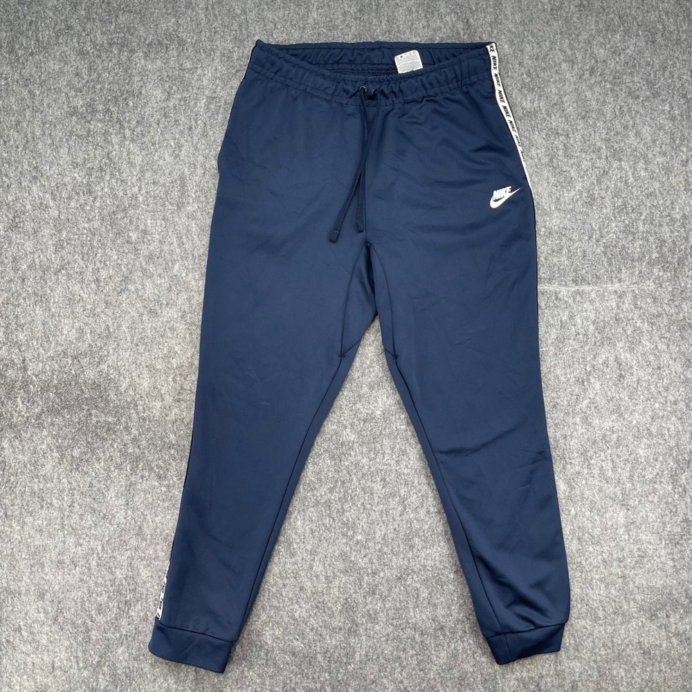 Nike Pants Mens Medium Navy Blue Logo Taped Joggers Sportswear
